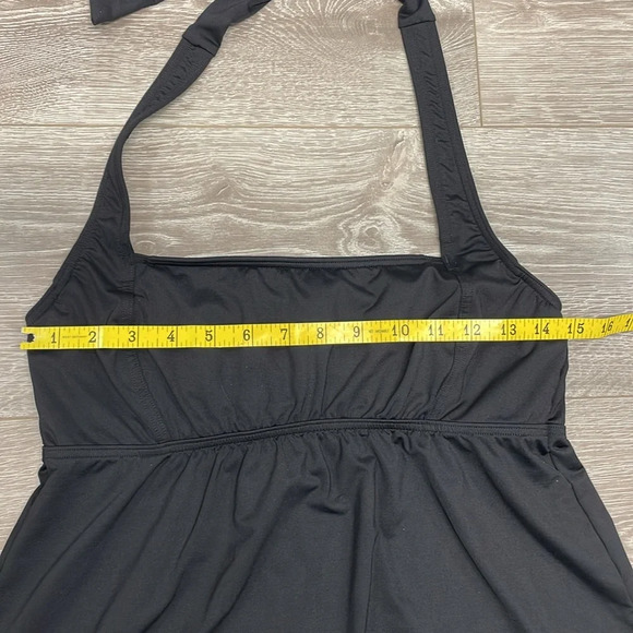 Lands’ End Black Swim Dress Underwire Halter Top Coverup Tankini Swimsuit 8P - Picture 4 of 15